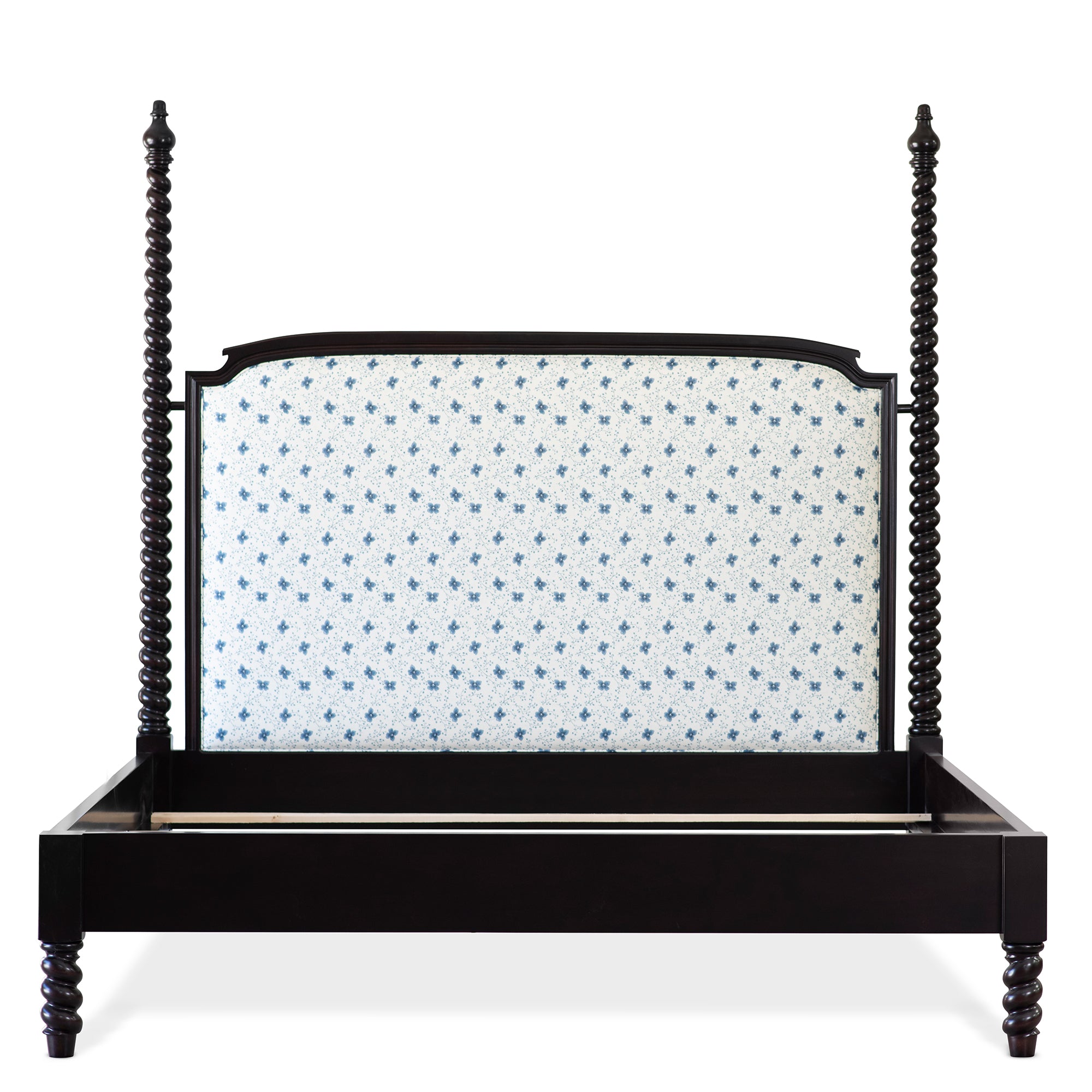 Betsy Barley Twist Upholstered Two Poster Bed THE BEAUTIFUL BED COMPANY