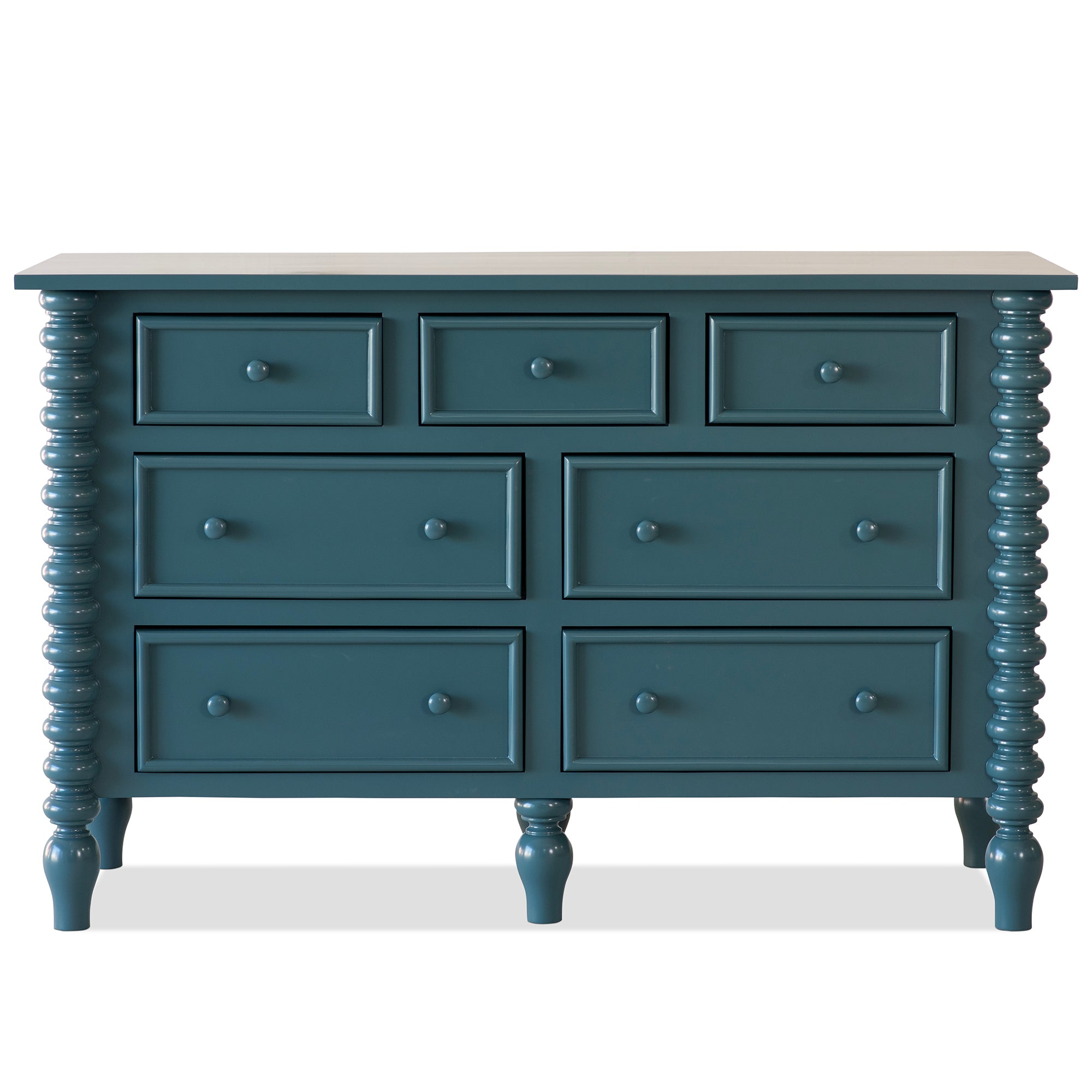 Gwendoline Spindle Extra Wide Dresser Pink Salt / Wood Knobs Gwendoline Spindle Extra Wide Dresser Pink Salt / Wood Knobs