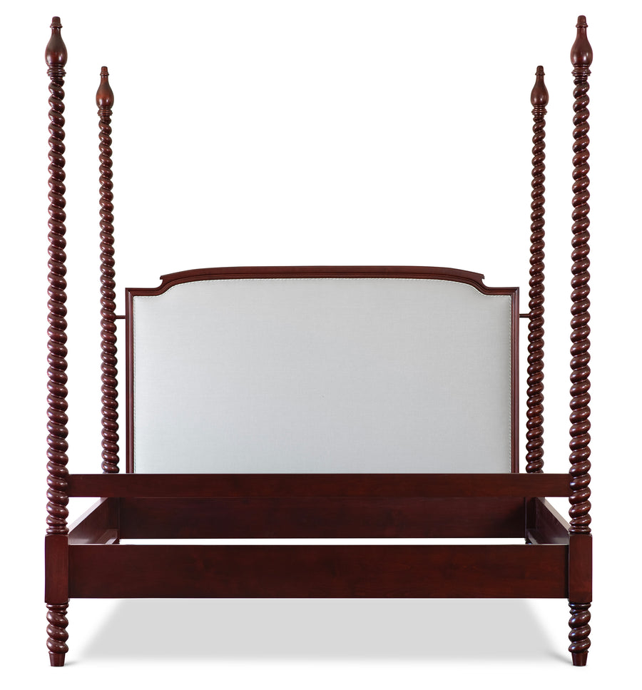 Grand St Andrews Upholstered Barley Twist Four Poster Bed