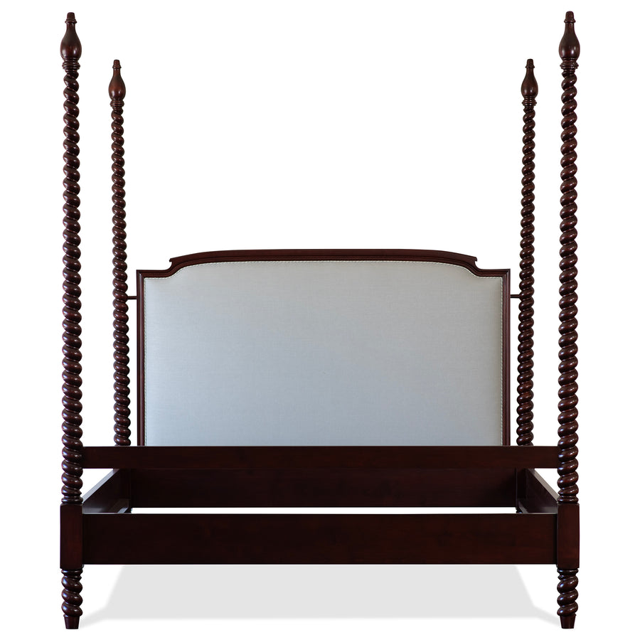 Grand St Andrews Upholstered Barley Twist Four Poster Bed