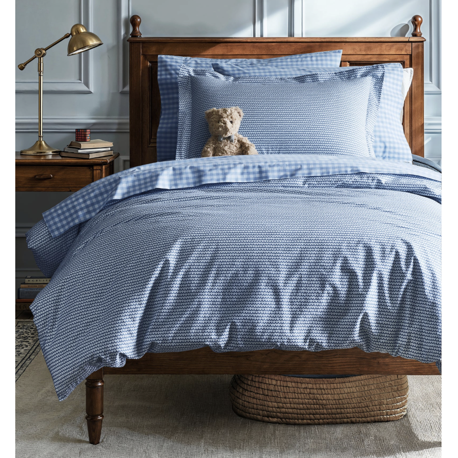 Bed Sheets, Blue Gingham, Premium Percale Cotton