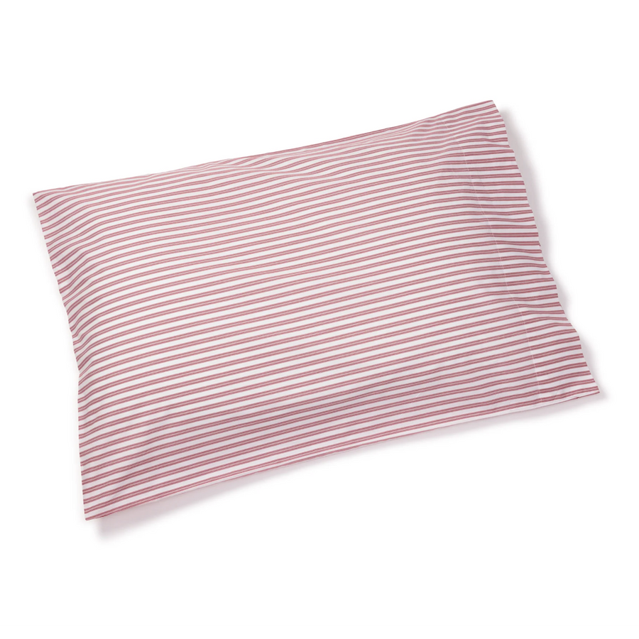 Bed Sheets, Red Ticking Stripe, Premium Percale Cotton