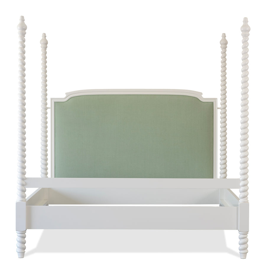 Grand St Andrews Upholstered Barley Twist Four Poster Bed