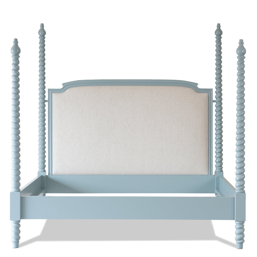 Betsy Barley Twist Upholstered Four Poster Bed