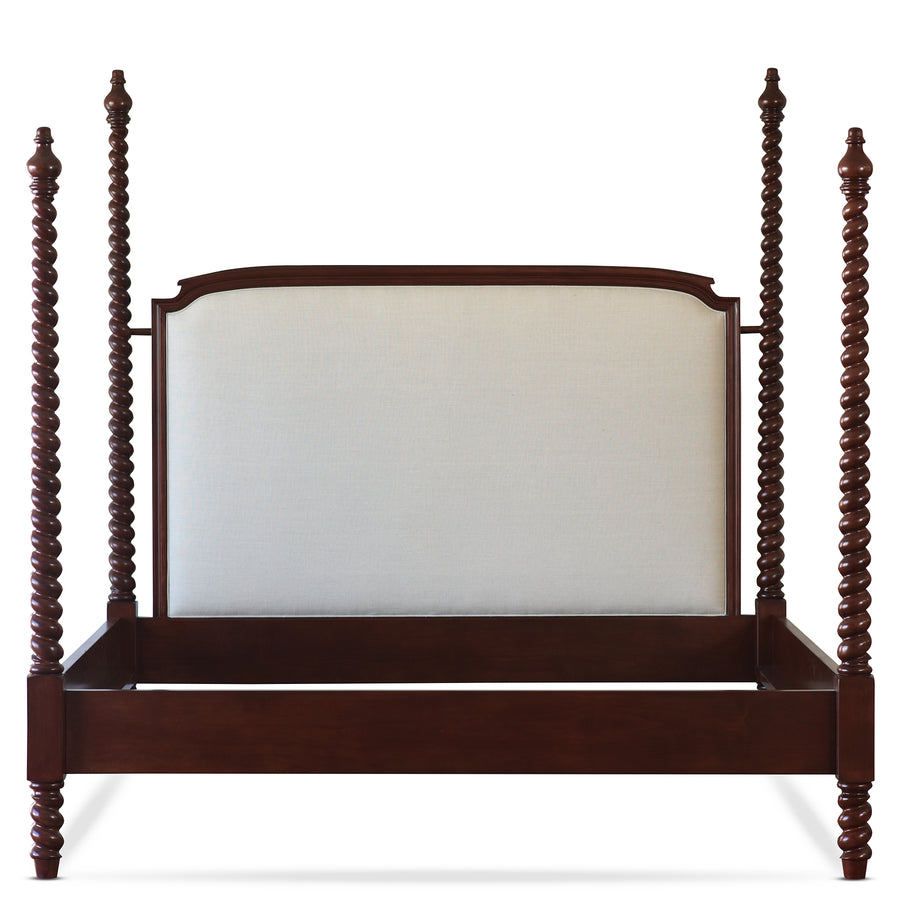 Betsy Barley Twist Upholstered Four Poster Bed