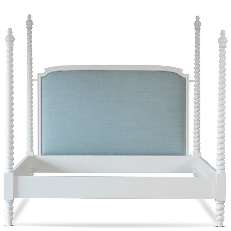 Betsy Barley Twist Upholstered Four Poster Bed