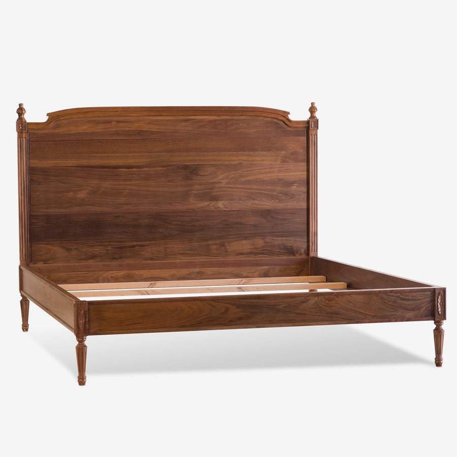 Lovely Louis Bed in Walnut Wood