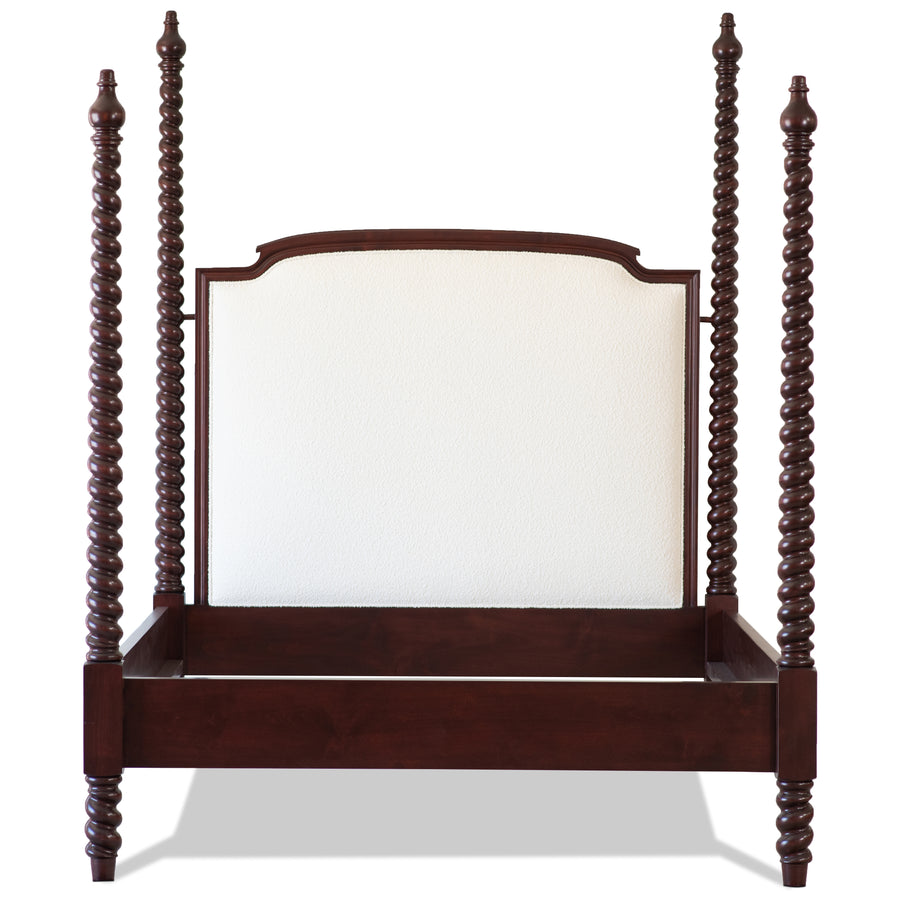 Betsy Barley Twist Upholstered Four Poster Bed