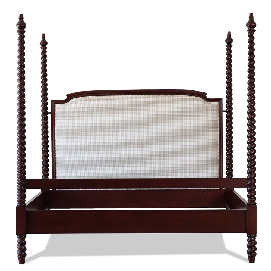 Grand St Andrews Upholstered Barley Twist Four Poster Bed