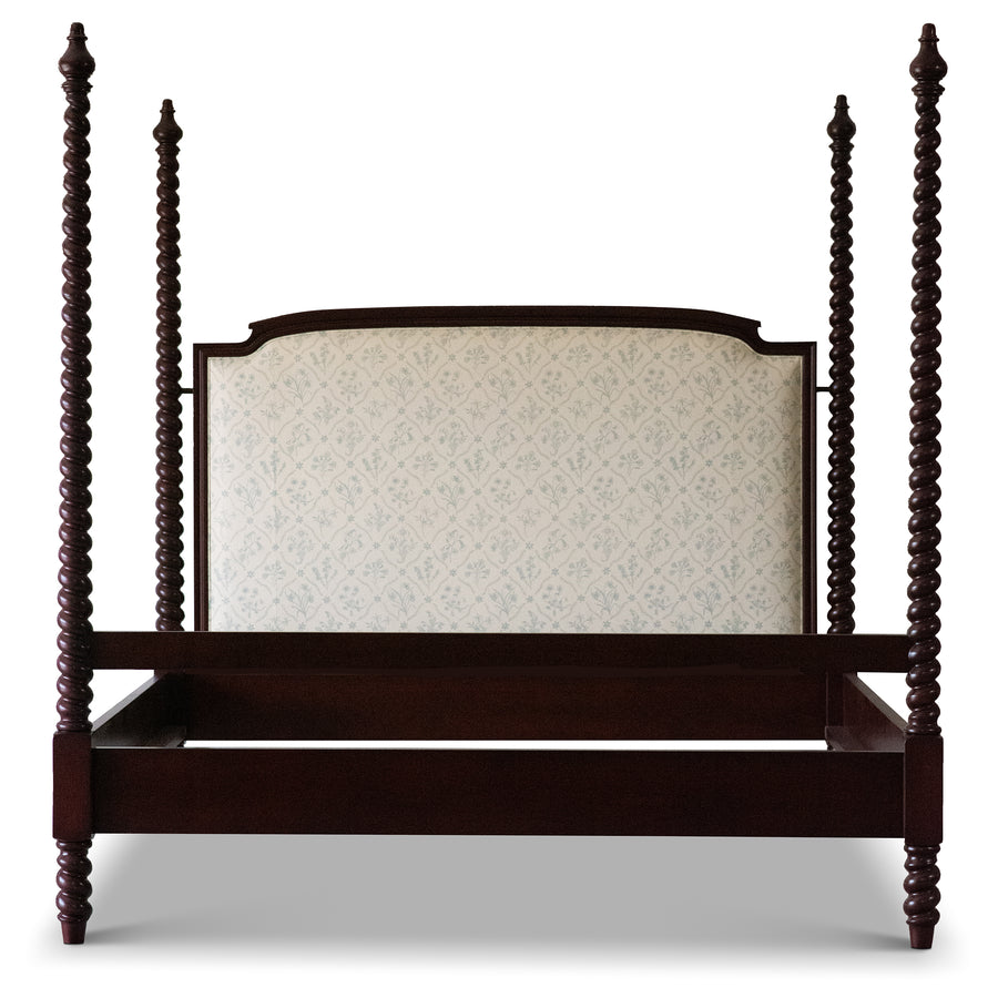 Grand St Andrews Upholstered Barley Twist Four Poster Bed