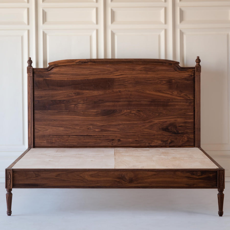 Lovely Louis Bed in Walnut Wood