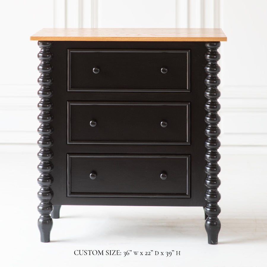 black spindle dresser DaVinci Jenny Lind Spindle 3-Drawer Dresser, Ebony Black