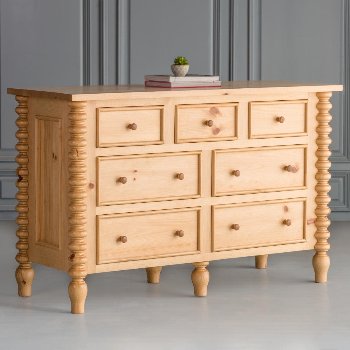 Gwendoline Spindle Extra Wide Dresser – THE BEAUTIFUL BED COMPANY