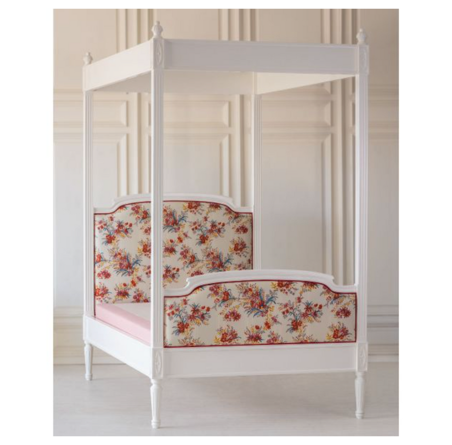 Lovely Louis Canopy Bed, Full, White