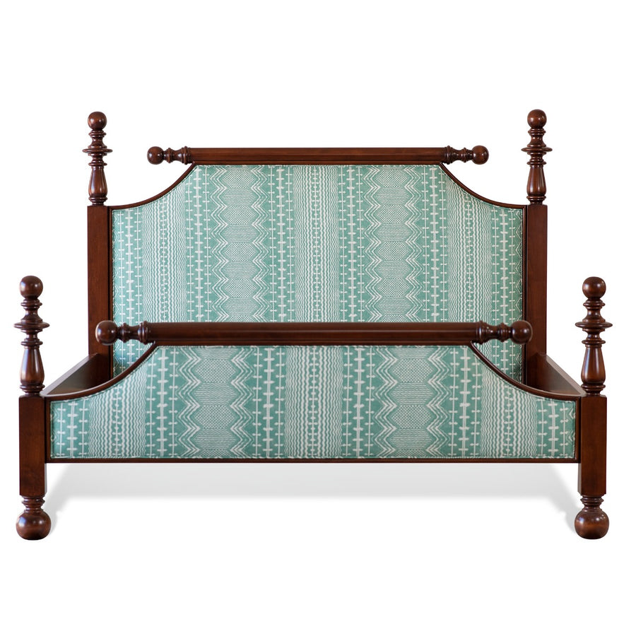 Classic Cannonball Upholstered Bed with Footboard