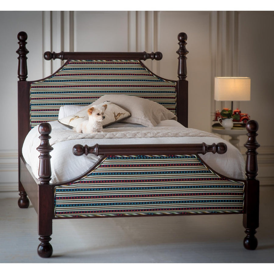 Classic Cannonball Upholstered Bed with Footboard